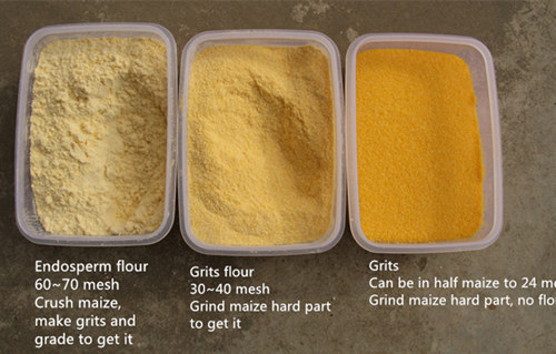 Corn grits and flour: