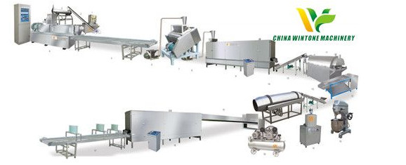 Corn flakes processing line contains the following machines